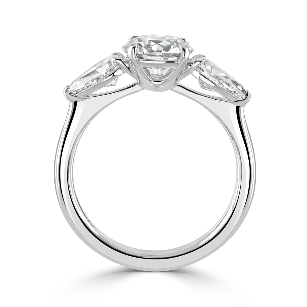 Platinum Three-Stone Diamond Engagement Ring